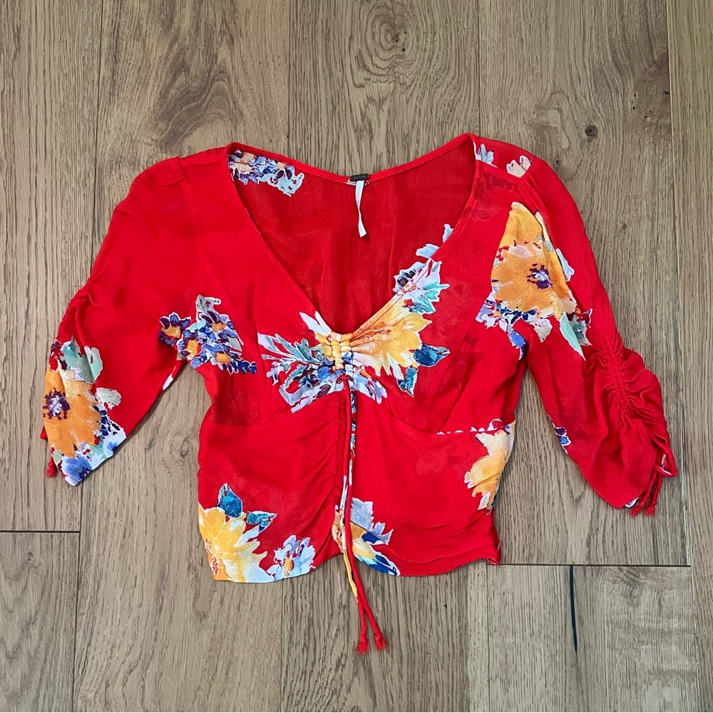 Free People Floral Crop Top